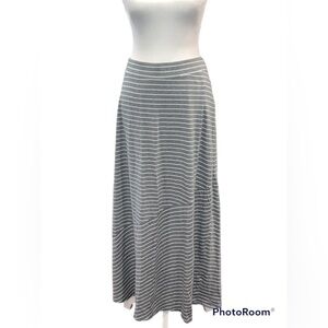 Sonoma Life + Style Gray & White Striped Maxi Skirt Size L